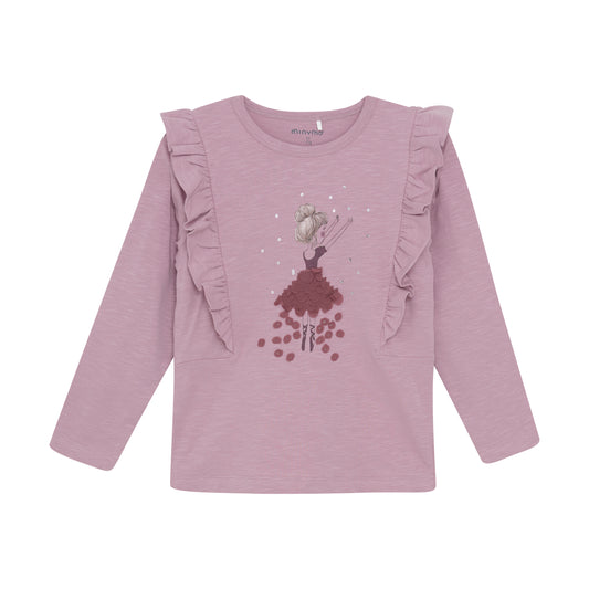 Minymo Ballerina Shirt mit Rüschen & Pailletten