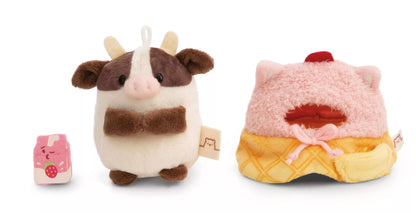 NICI mymochi Mini-Plüschtier Kuh Moona im Softeis-Kostüm