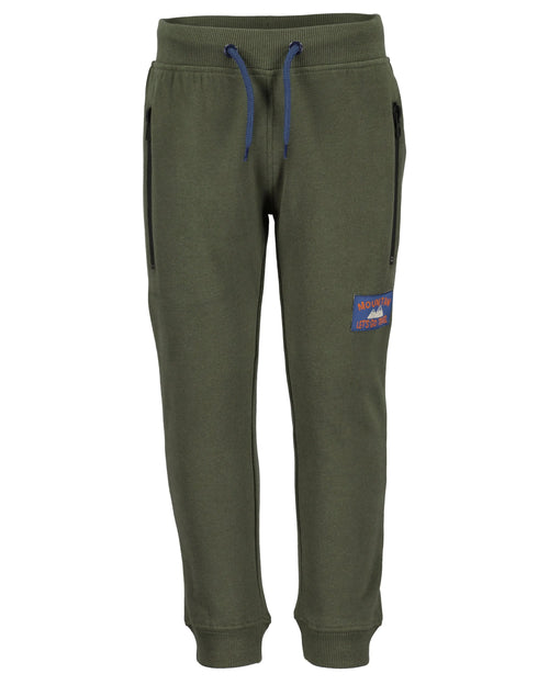 Blue Seven Jungen Jogginghose – Olivgrün mit Aufdruck & Taschen
