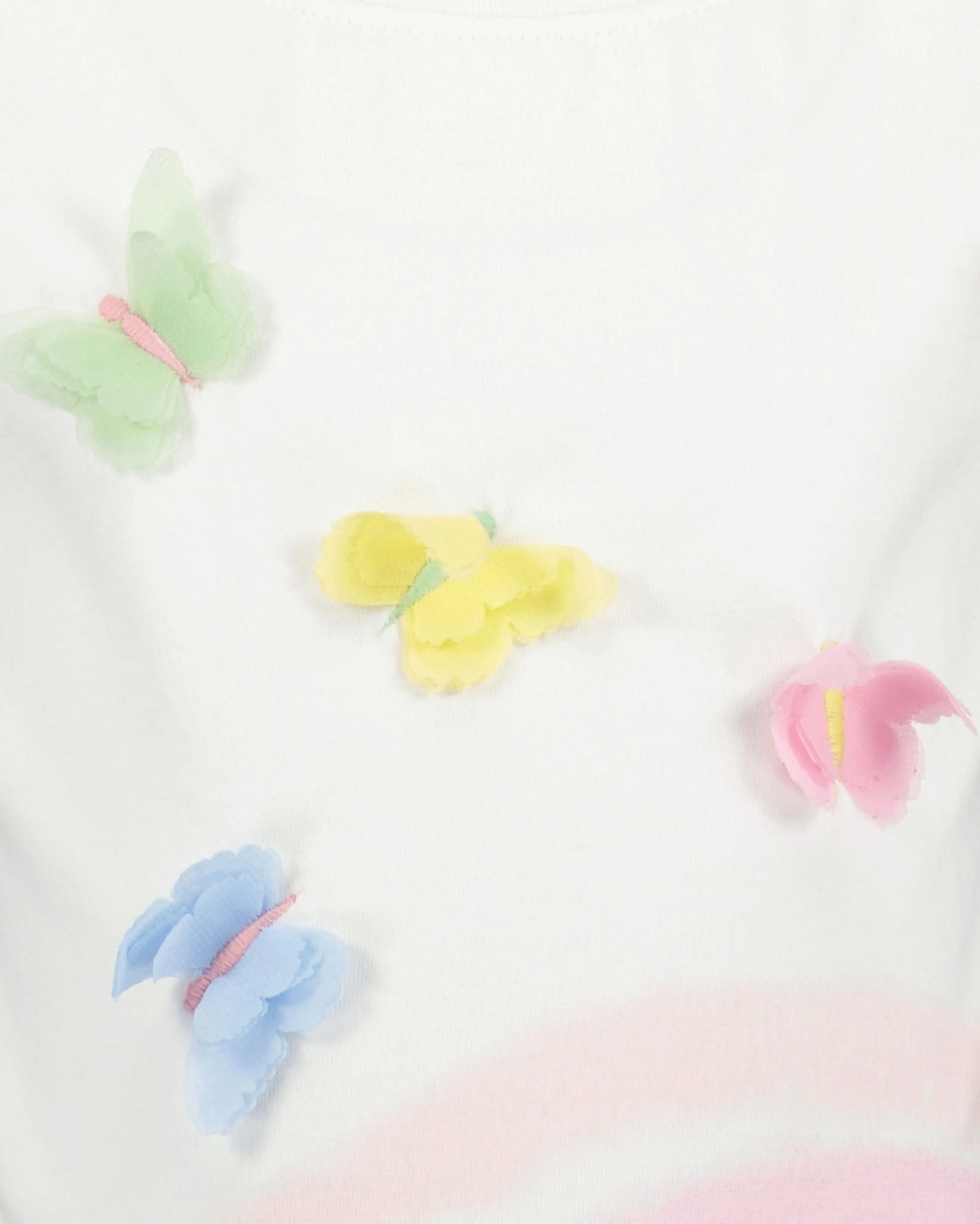 Blue Seven Mädchen T-Shirt mit Chiffon-Schmetterlingen und Regenbogen - T-Shirt - Blue Seven