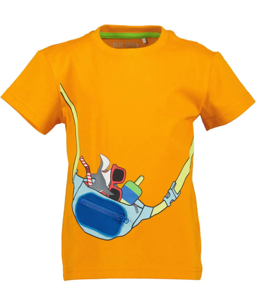 Blue Seven T-Shirt – Orange mit Sidebag-Print