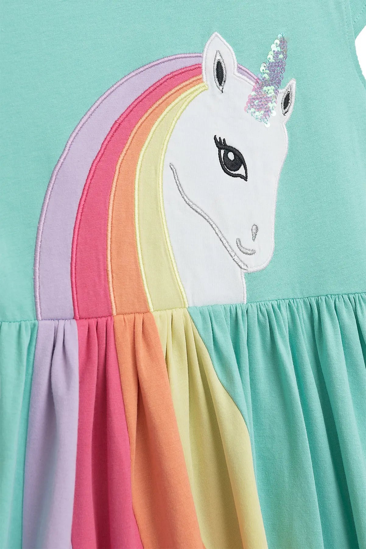 Danamade Kleid mit Einhorn und Regenbogen Mokkini Kindermode Gesperrt