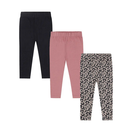 Dirkje 3er-Pack Leggings – uni & geblümt Mokkini Kindermode Leggings