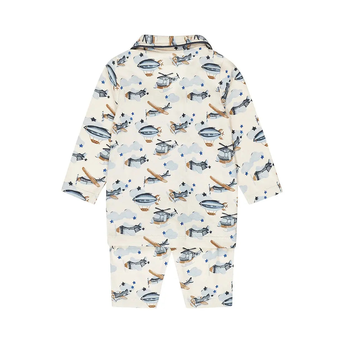 Dirkje Jungen-Pyjama – Off-White mit Flugzeugmuster - Pyjama - Dirkje