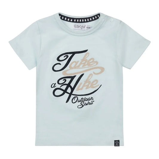 Dirkje Jungen T-Shirt in zartem Hellblau mit "Take a Hike" Motiv - T-Shirt - Dirkje