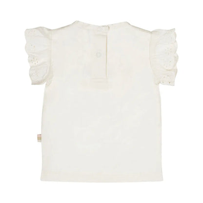 Dirkje Mädchen-Bluse in Creme mit floraler Stickerei Mokkini Kindermode