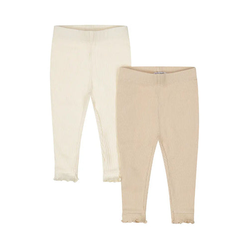 Dirkje Mädchen-Leggings im 2er-Pack – Creme & Beige
