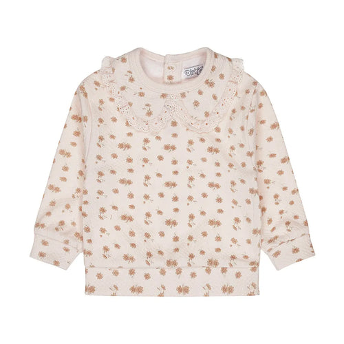 Dirkje Mädchen-Sweatshirt in Creme mit Blumenprint