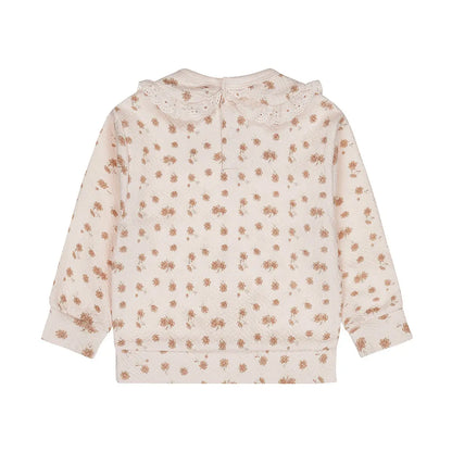 Dirkje Mädchen-Sweatshirt in Creme mit Blumenprint Mokkini Kindermode