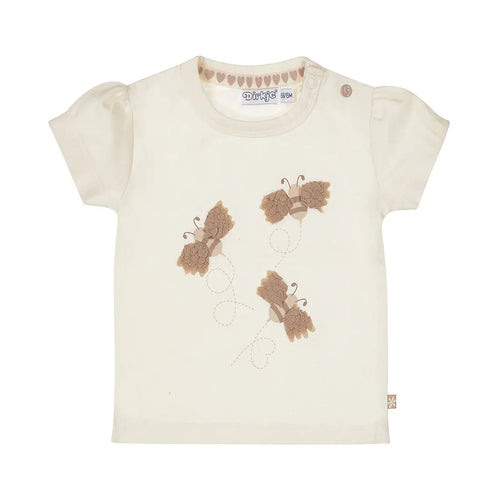 Dirkje Mädchen-T-Shirt in Creme mit Bienenmotiv