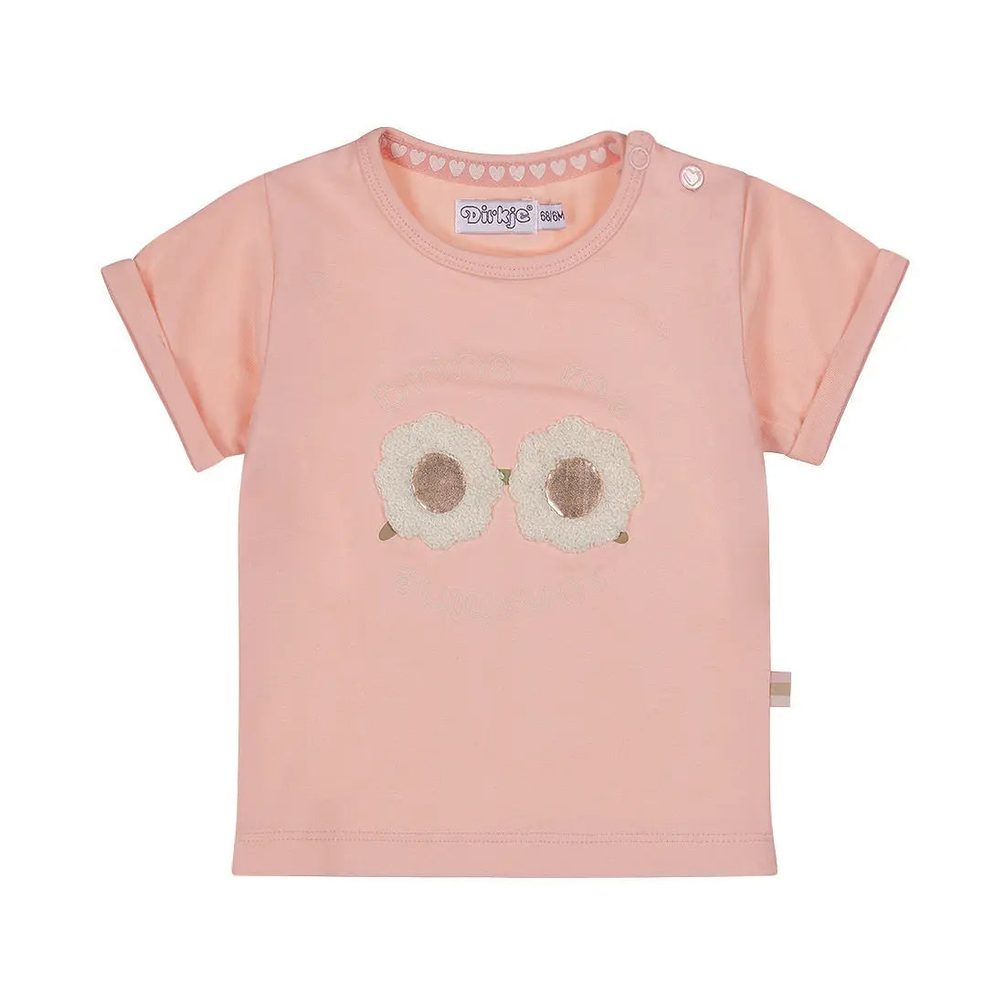 Dirkje Mädchen-T-Shirt in Rosa mit Blumenapplikation Mokkini Kindermode
