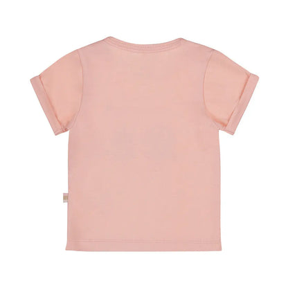 Dirkje Mädchen-T-Shirt in Rosa mit Blumenapplikation Mokkini Kindermode