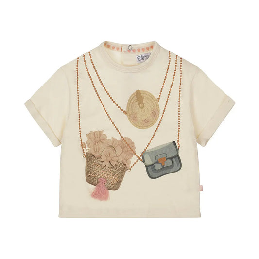 Dirkje Mädchen T-Shirt mit Taschen-Print Mokkini Kindermode
