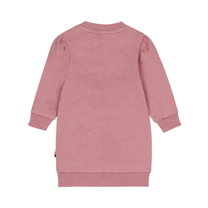 Dirkje Sweatkleid rosa mit Katzenmotiv Mokkini Kindermode Kleid