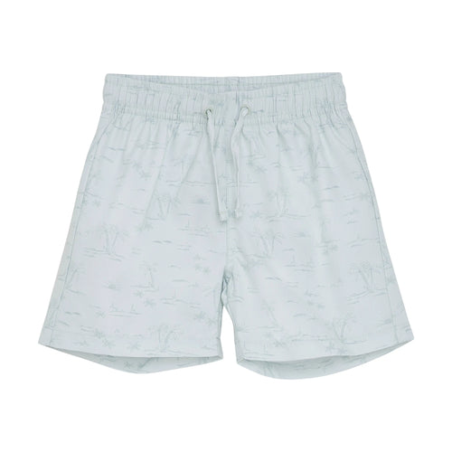 En Fant Shorts mit Palmenprint in Hellblau