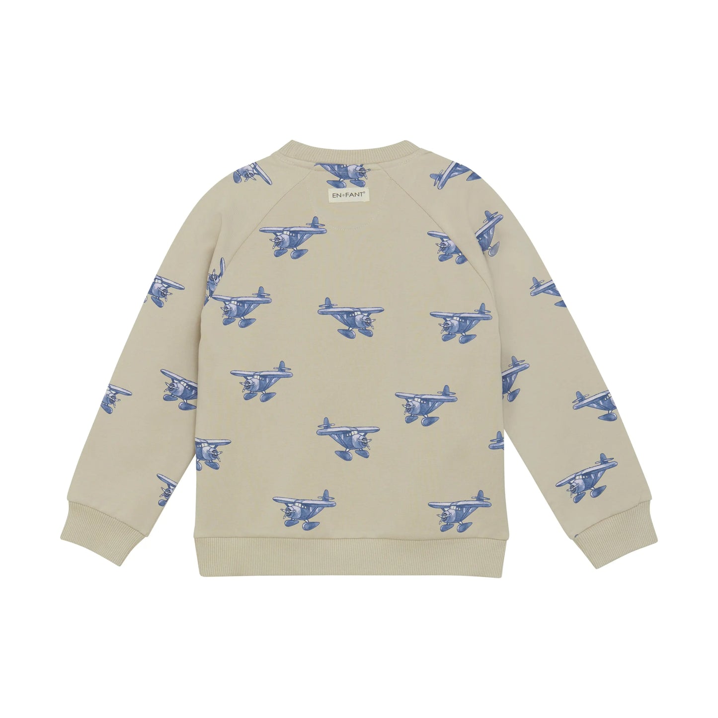 En Fant Sweatshirt mit Flugzeugprint in Beige Mokkini Kindermode Gesperrt