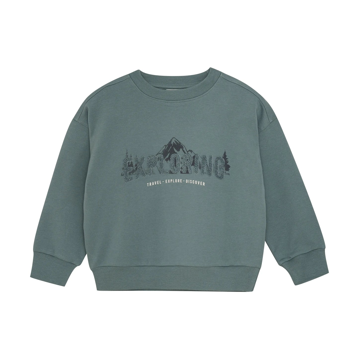 Enfant Sweatshirt mit Exploring-Print in Grün Mokkini Kindermode Gesperrt
