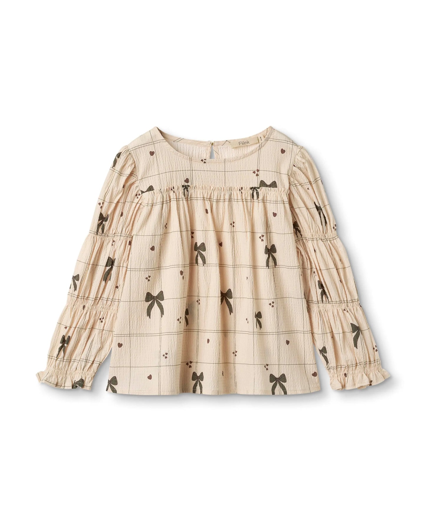 Fliink Langarm-Bluse mit Schleifenprint - Bluse - Fliink