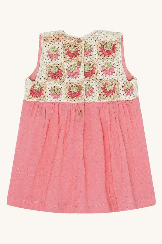 Hust & Claire Baumwollkleid mit gehäkeltem Oberteil Mokkini Kindermode HustSommer