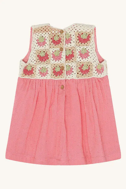 Hust & Claire Baumwollkleid mit gehäkeltem Oberteil Mokkini Kindermode HustSommer