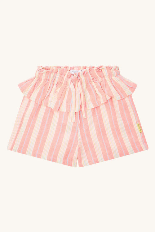 Hust & Claire - Helena - Leinen-Shorts mit Rüschenrand (rosa)