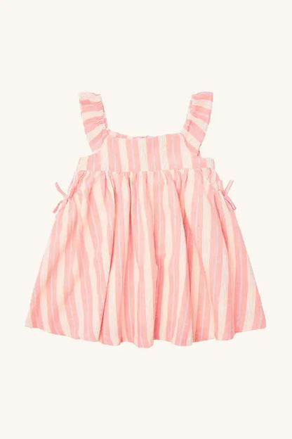 Hust & Claire Gestreiftes Leinenkleid mit Schleifendetails Mokkini Kindermode HustSommer
