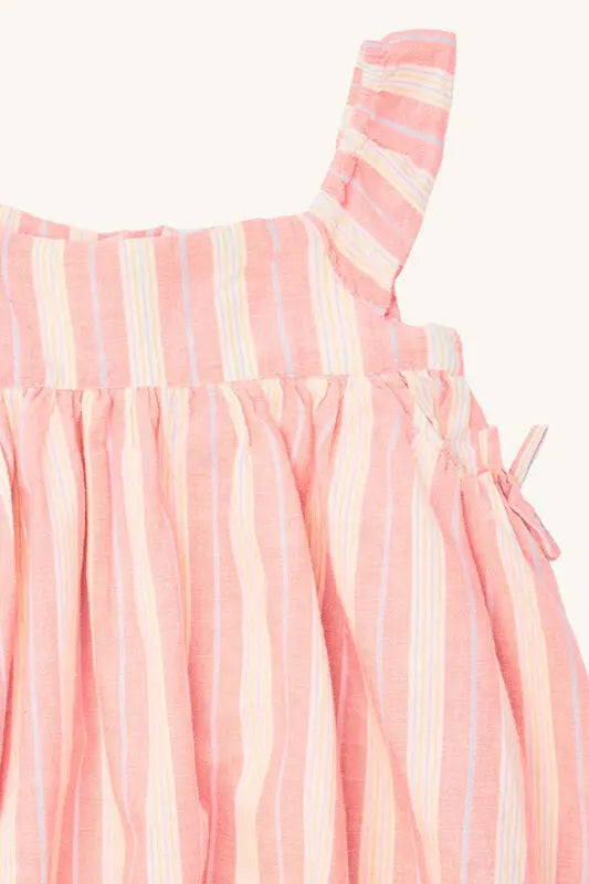 Hust & Claire Gestreiftes Leinenkleid mit Schleifendetails Mokkini Kindermode HustSommer