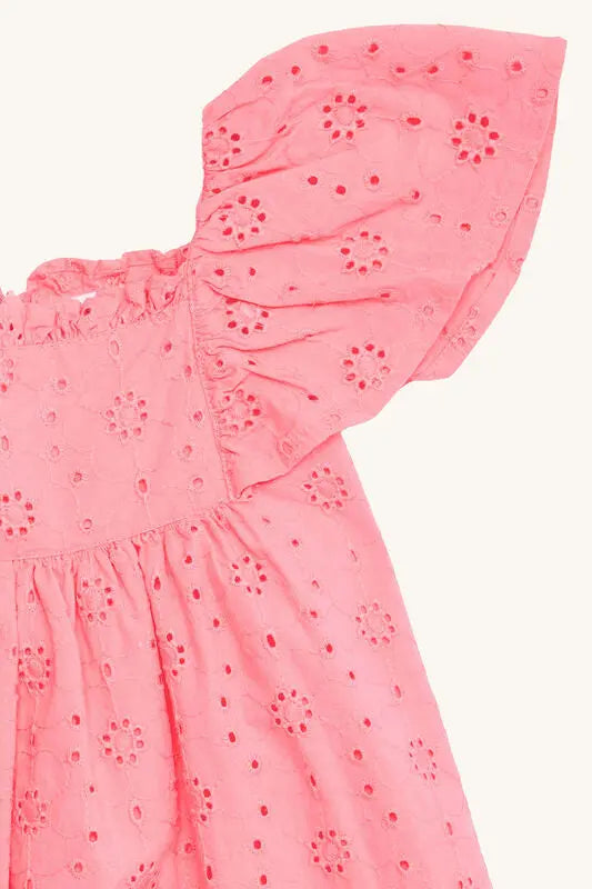 Hust & Claire Kleid aus Baumwolle mit Broderie Anglaise Mokkini Kindermode HustSommer