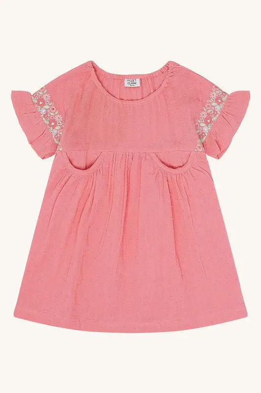 Hust & Claire Kleid aus Bio-Baumwolle mit Blumenstickerei Mokkini Kindermode HustSommer