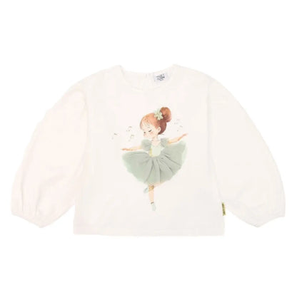 Hust & Claire Langarmshirt mit Ballerinamotiv Mokkini Kindermode HustSommer