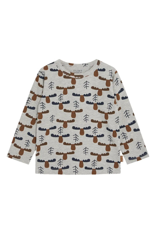 Hust & Claire Langarmshirt mit Elch-Print-August Mokkini Kindermode T-Shirt Langarm