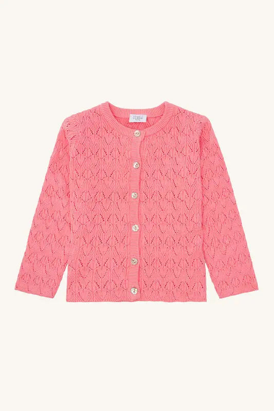 Hust & Claire Strickjacke aus Bio-Baumwolle mit Lochmuster Mokkini Kindermode HustSommer