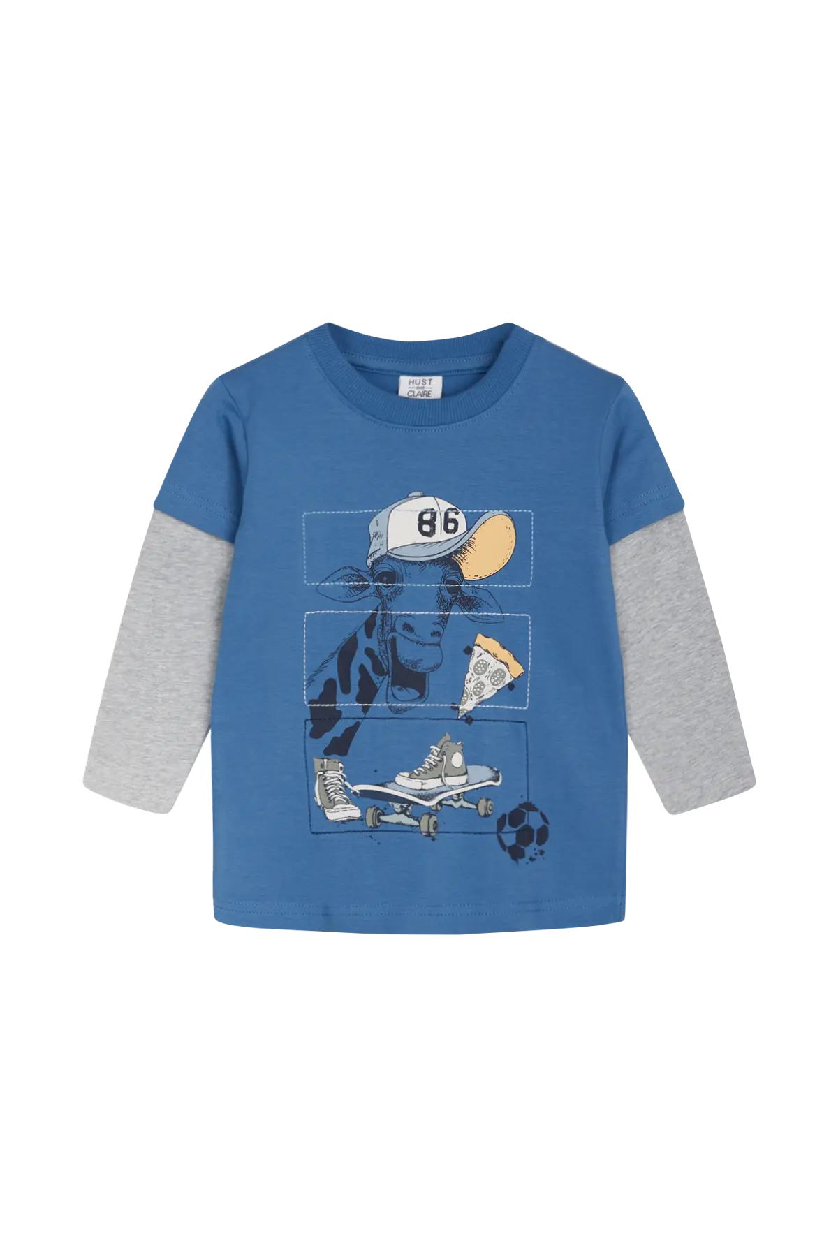 Hust & Claire T-Shirt Langarm mit coolem Giraffenprint Mokkini Kindermode T-Shirt Langarm