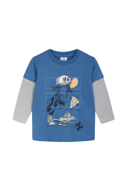 Hust & Claire T-Shirt Langarm mit coolem Giraffenprint Mokkini Kindermode T-Shirt Langarm
