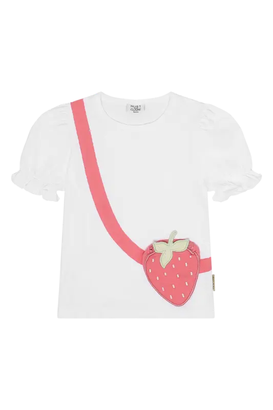 Hust & Claire T-Shirt aus Bio-Baumwolle mit Erdbeermotiv Mokkini Kindermode HustSommer