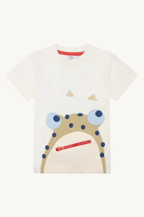 Hust & Claire T-Shirt  mit Froschmotiv und Reißverschluss