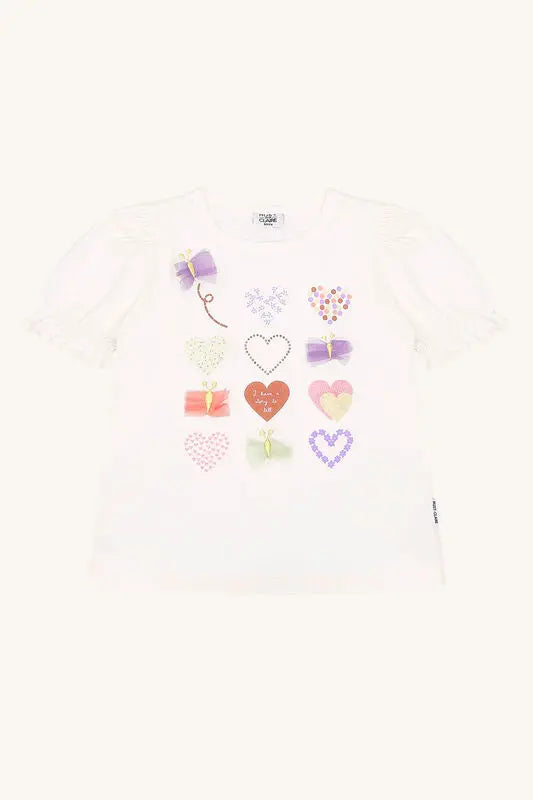 Hust & Claire T-Shirt aus Bio-Baumwolle mit Herz- und Schmetterlingsmotiv Mokkini Kindermode HustSommer