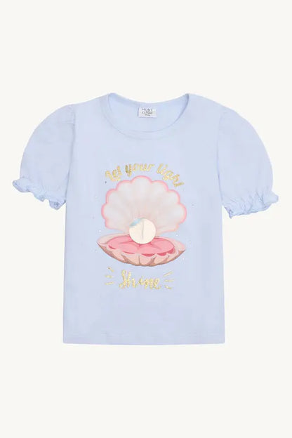 Hust & Claire T-Shirt aus Bio-Baumwolle mit Muschelmotiv Mokkini Kindermode HustSommer
