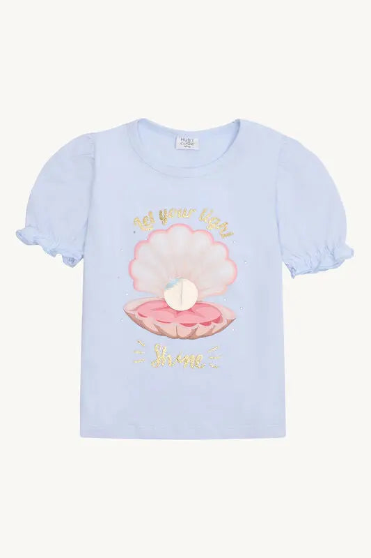 Hust & Claire T-Shirt aus Bio-Baumwolle mit Muschelmotiv Mokkini Kindermode HustSommer