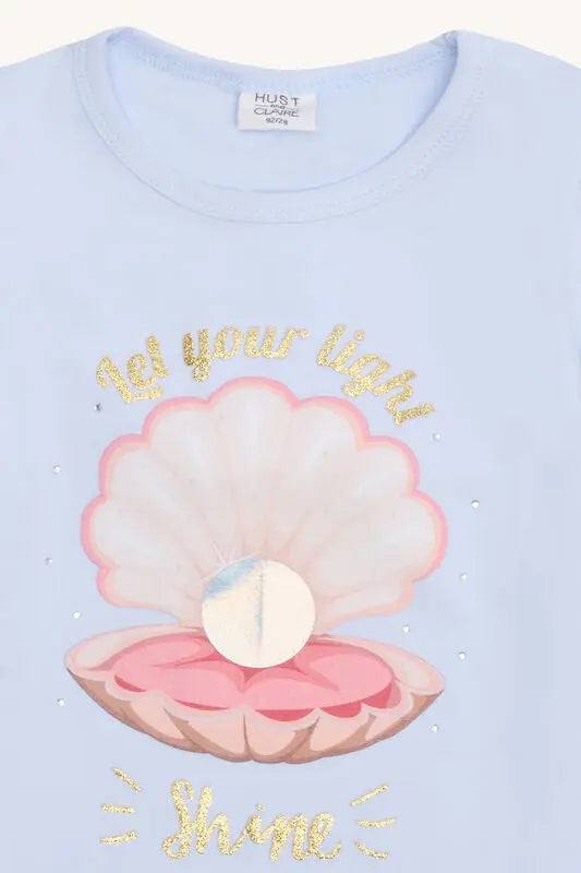 Hust & Claire T-Shirt aus Bio-Baumwolle mit Muschelmotiv Mokkini Kindermode HustSommer