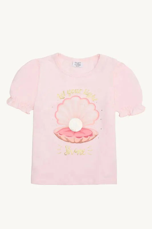 Hust & Claire T-Shirt aus Bio-Baumwolle mit Muschelmotiv (rosa) Mokkini Kindermode HustSommer