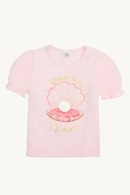 Hust & Claire T-Shirt aus Bio-Baumwolle mit Muschelmotiv (rosa) Mokkini Kindermode HustSommer