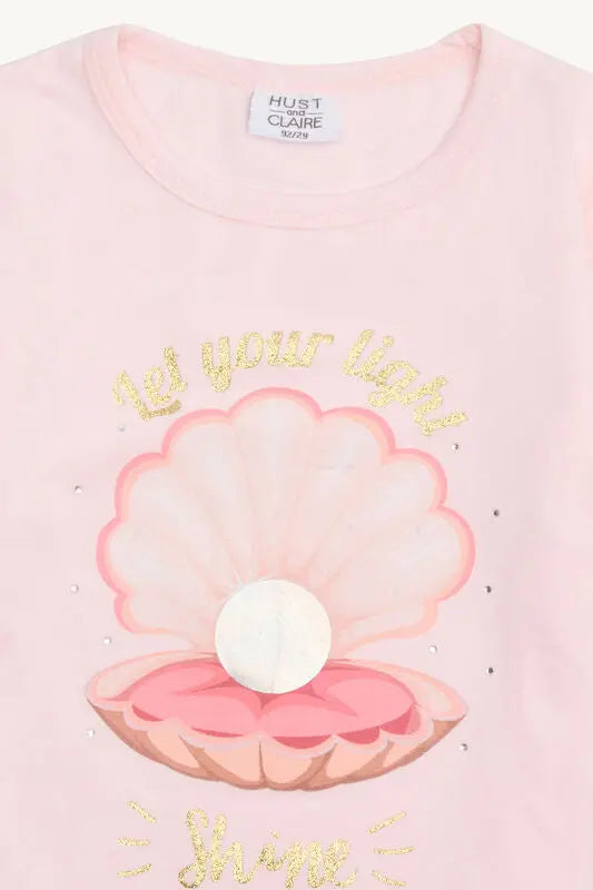 Hust & Claire T-Shirt aus Bio-Baumwolle mit Muschelmotiv (rosa) Mokkini Kindermode HustSommer