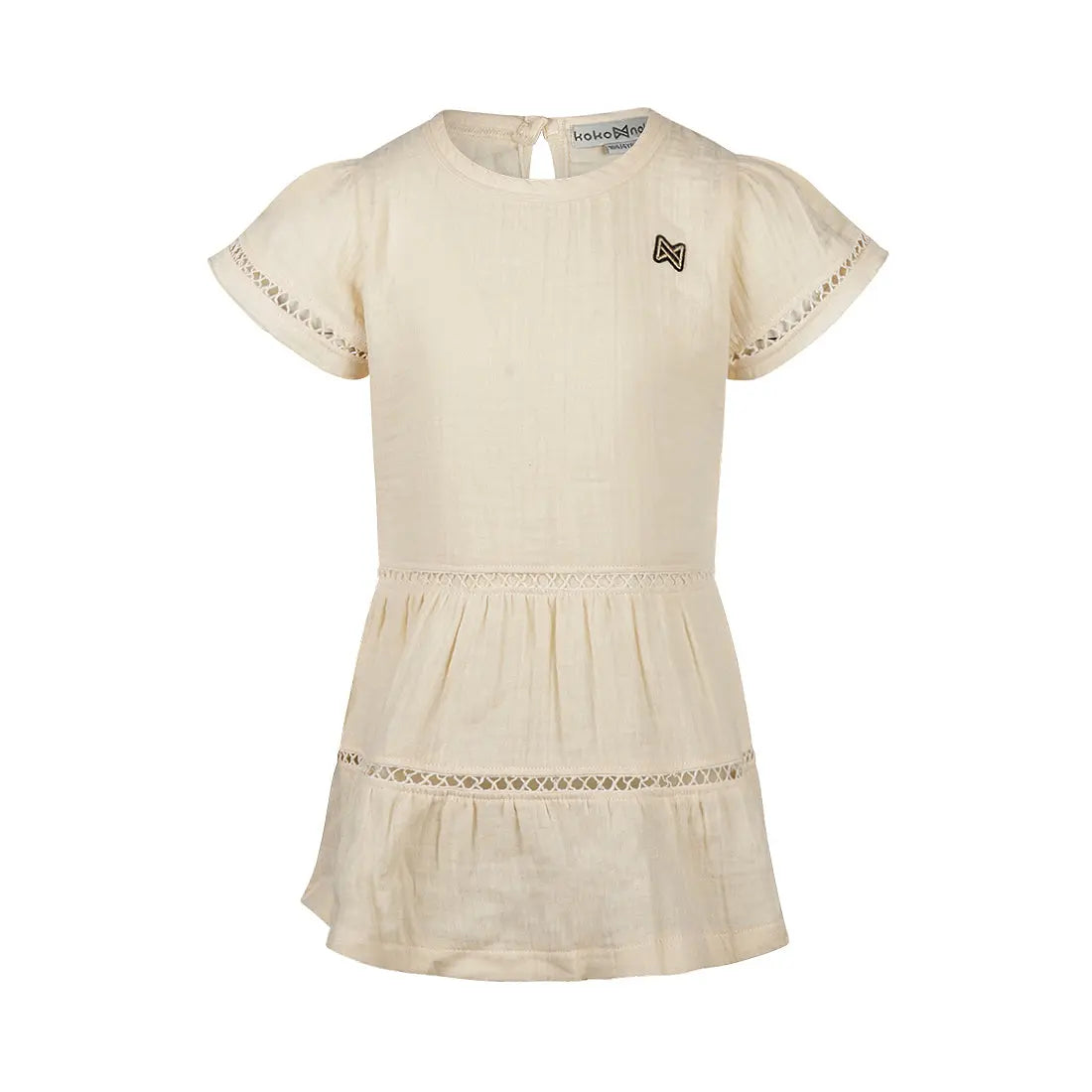 Koko Noko Mädchen-Kleid in Creme mit Spitzen-Details Mokkini Kindermode