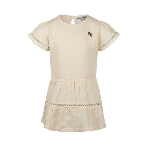 Koko Noko Mädchen-Kleid in Creme mit Spitzen-Details