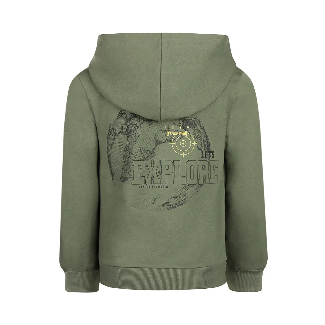 Koko NokoSweatshirt – Grün mit Weltkarten-Print Mokkini Kindermode Sweatshirt