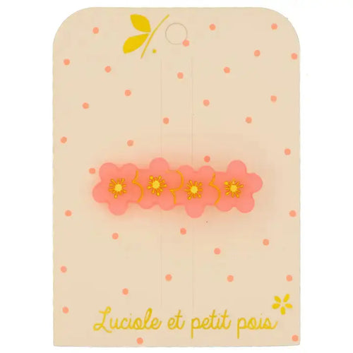 Luciole et Petit Pois Haarklammer – Pinkes Blumenmuster