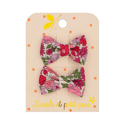 Luciole et Petit Pois Mini Haarspangenset – Liberty Pink Stoff