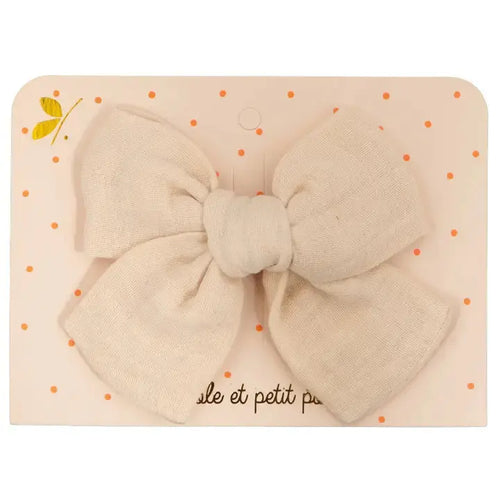 Luciole et Petit Pois Schleifenhaarklammer – Sandfarbene Eleganz