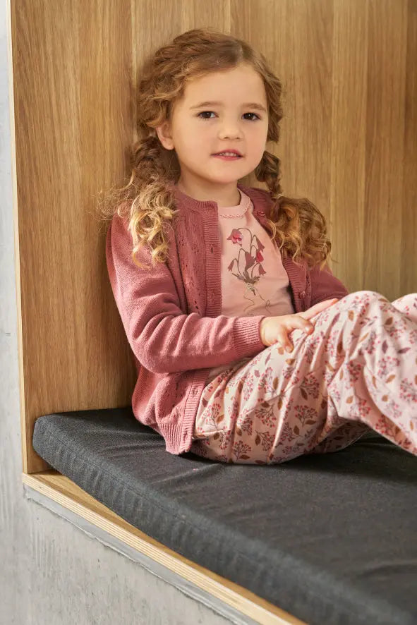MINYMO Kinder Cardigan Strick - Trendiger Strickcardigan Mokkini Kindermode Cardigan -knitted